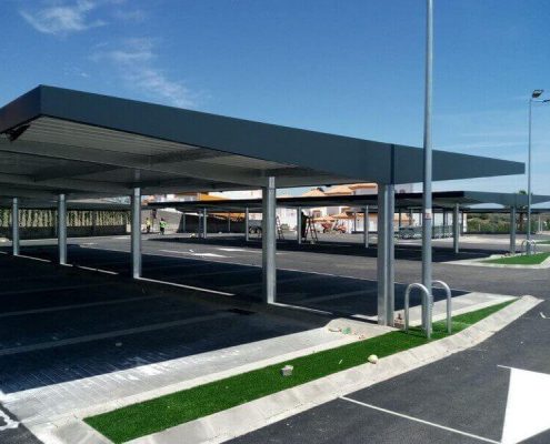 marquesinas de aparcamiento con alucobond para lidl