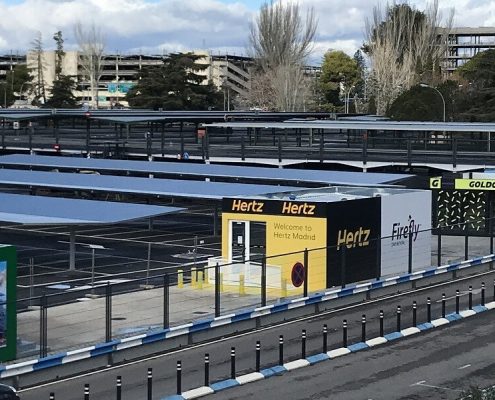 marquesinas para coches y pasillos peatonales para el aeropuerto madrid-barajas 03